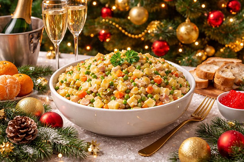 Салат Оливье на Новый год